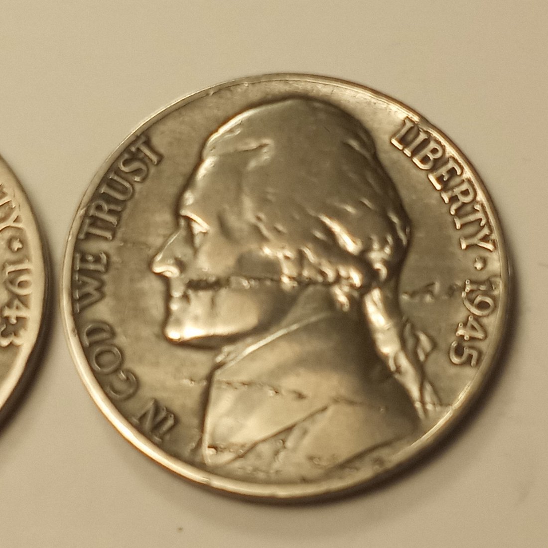 Pair Jefferson Silver Nickels One with Planchet Error? (1 of 6)