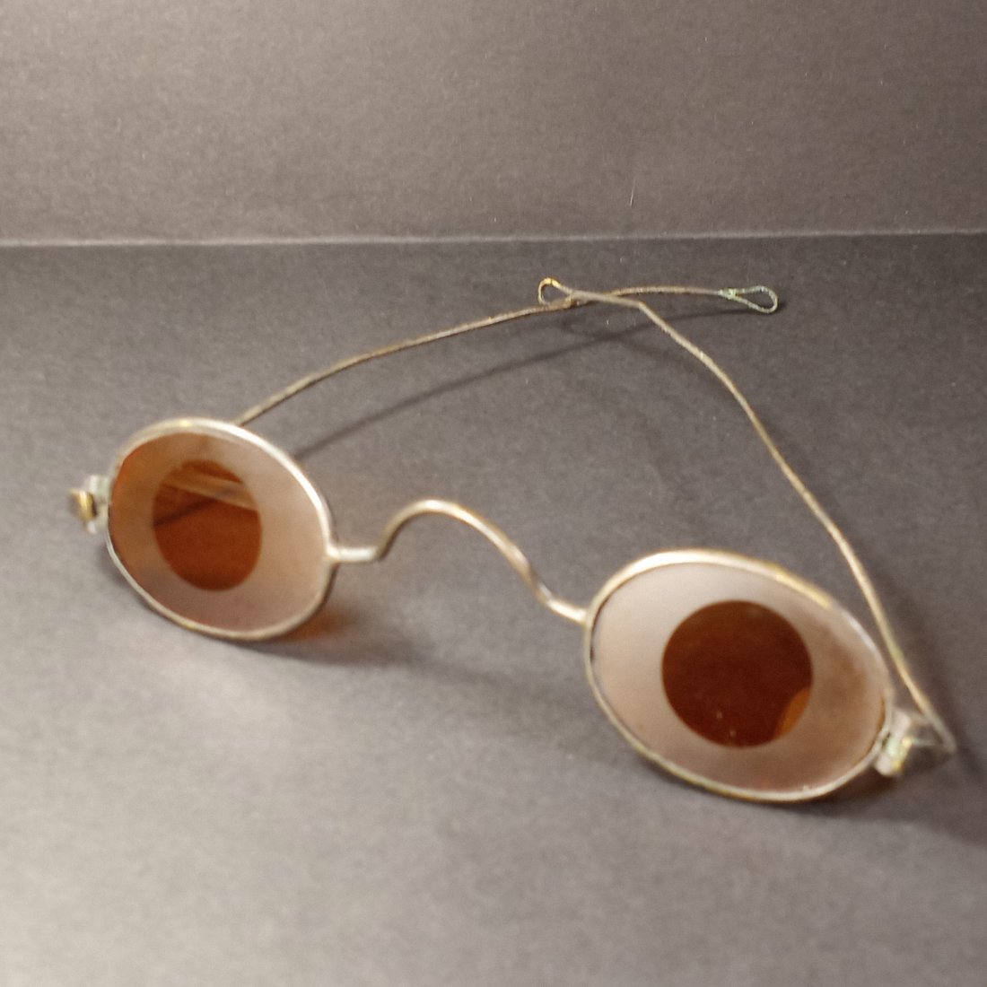 Civil War Era Sunglasses: Eyeglasses were supposedly used by Civil War sharpshooters, especially southerners, to aid in focusing on their target. Also no doubt reduced sun glare. Outside area of the lens is frosted. Interior c