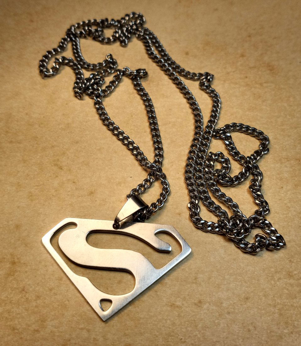 Vintage Superman Pendant Necklace (1 of 1)