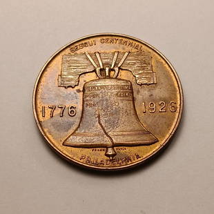 Exonumia 1926 Philidelphia Sesquicentennial, Treasure Island Doubloon Token: Very well struck token.