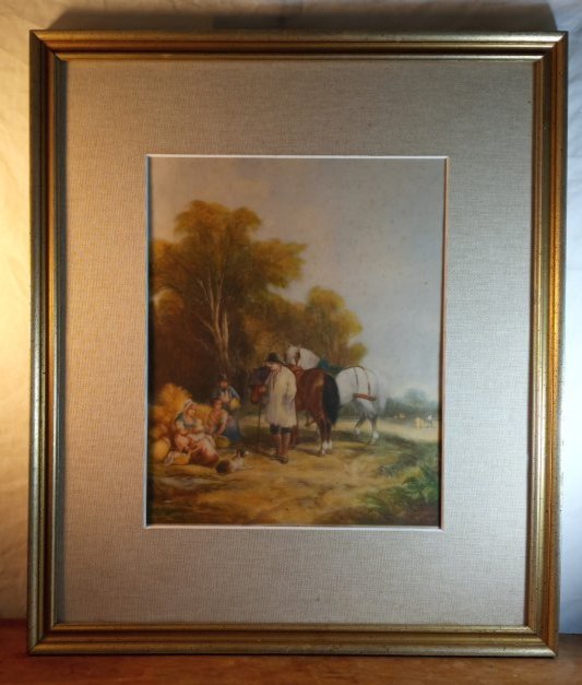 Ca 1925 British Clifford R. James Mezzotint Gleaners Breaking (1 of 6)