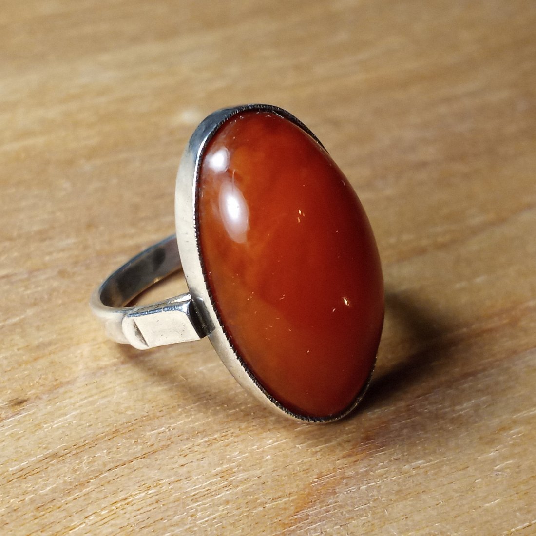 Beautiful Baltic Amber Silver Ring sz 6 1/4 (1 of 4)