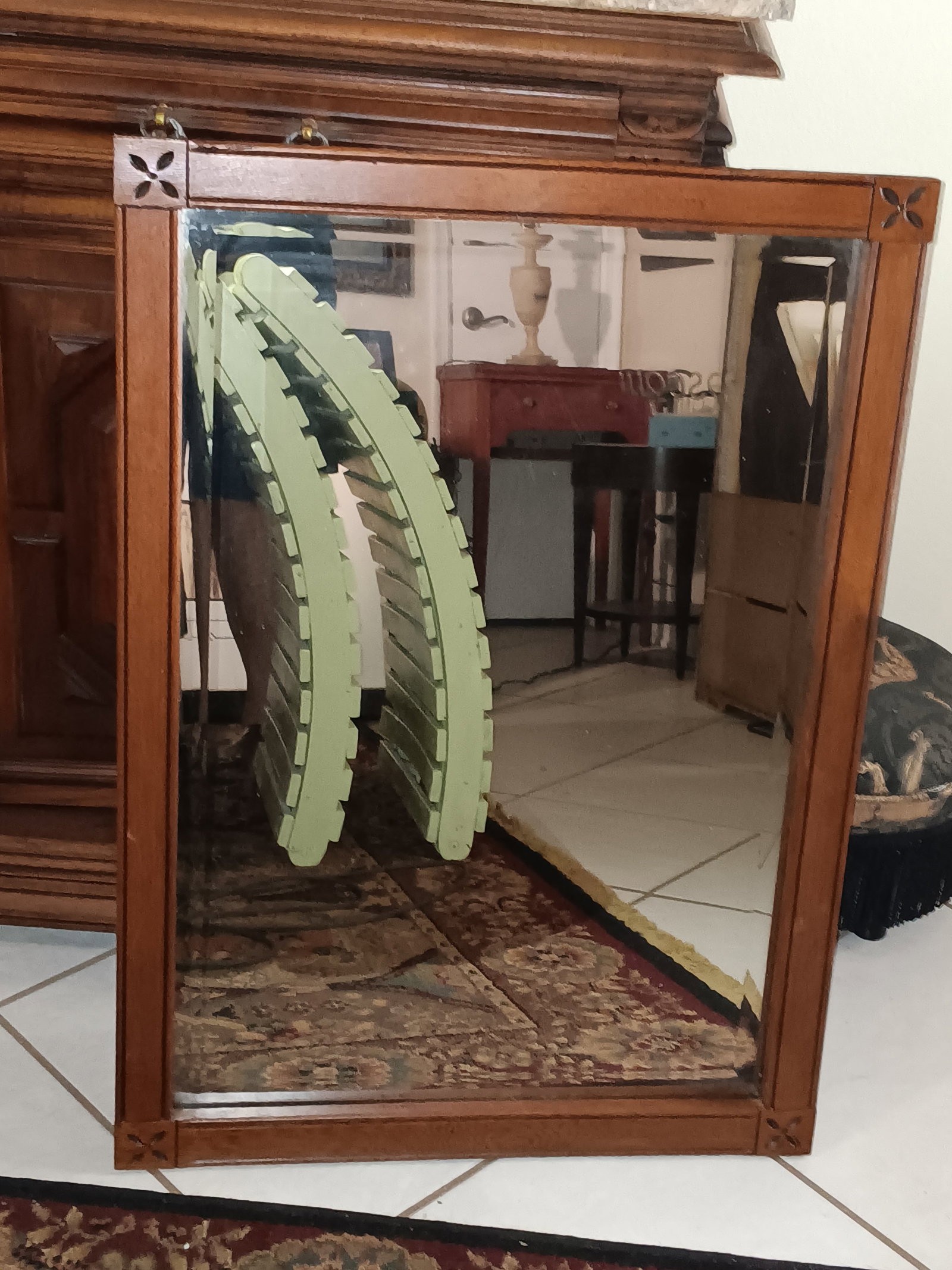 Antique Substantial Heavy Arts & Crafts Mirror (1 of 4)