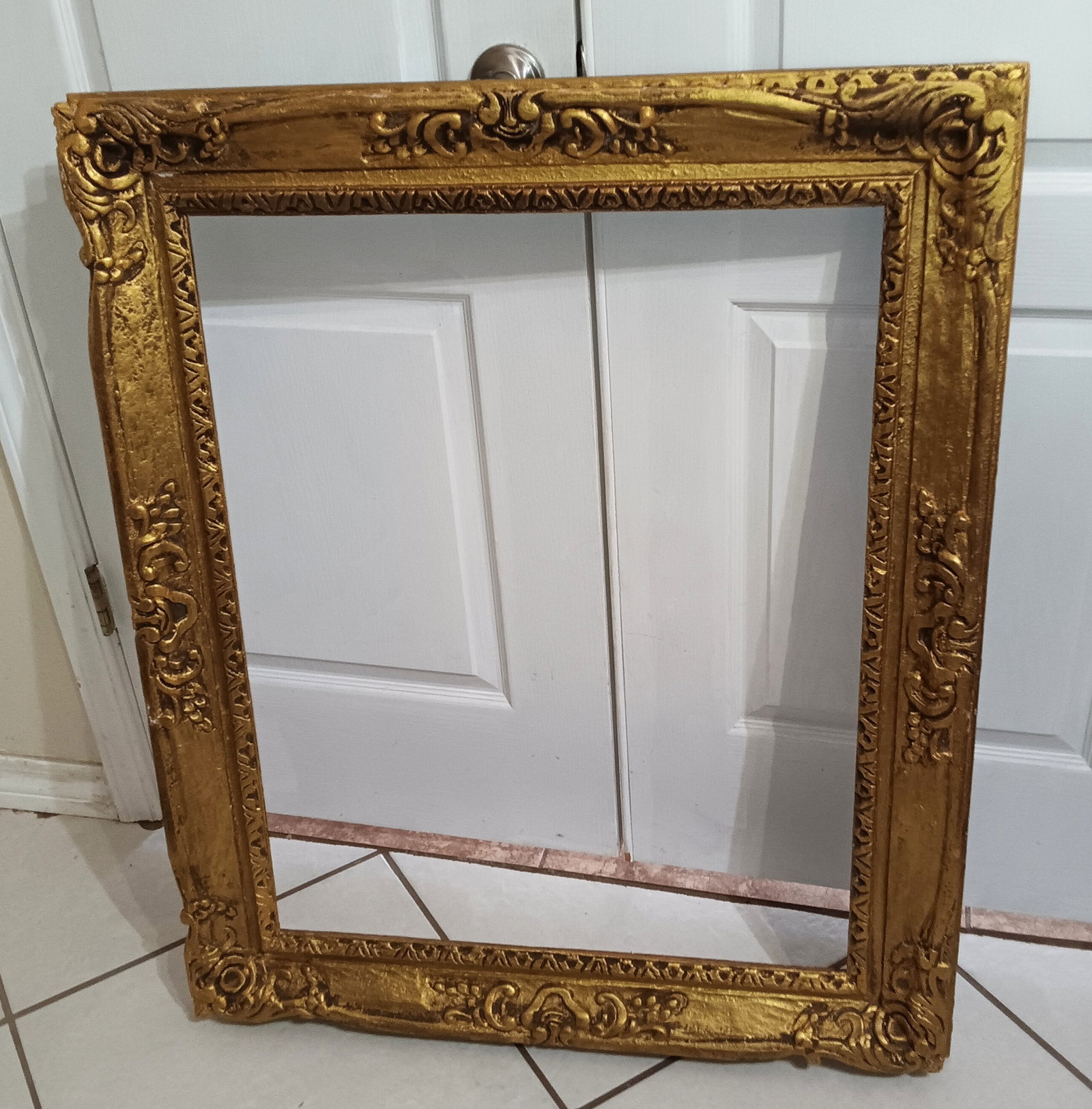 Large Custom Whole Wood and Gesso Fashioned Frame (1 of 4)