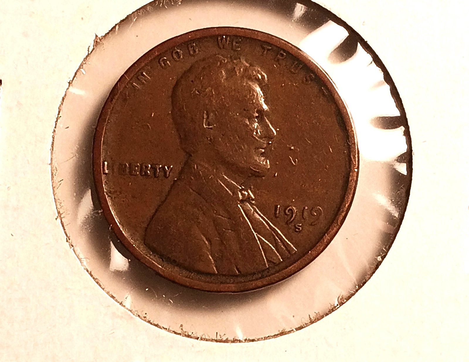 1919 S Lincoln Wheat Penny San Francisco Mint: ungraded