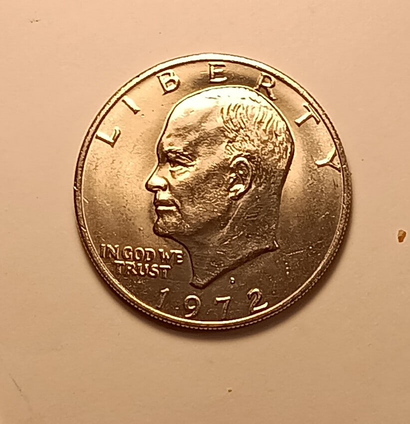 1972 Ike Dollar Coin: Type 1. Ungraded