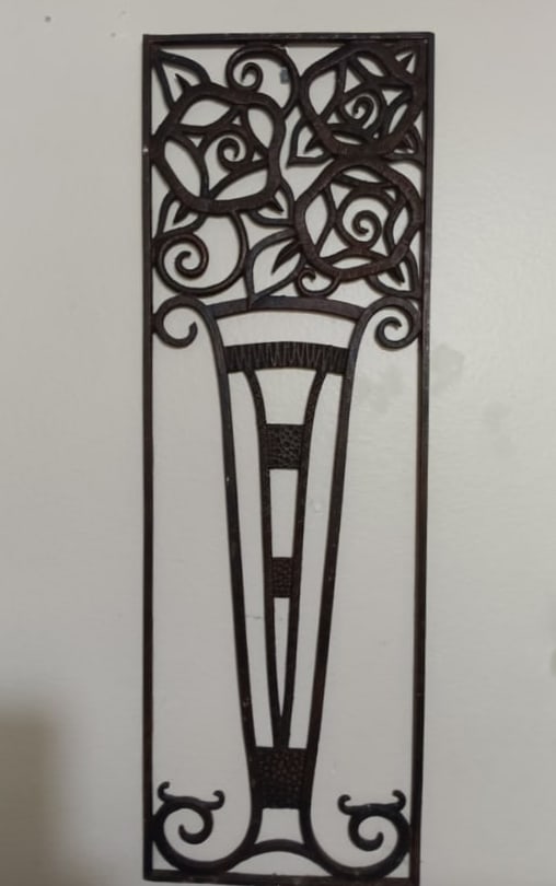 Period Art Deco Iron Floral Panel / Insert 36 x 12 (1 of 3)