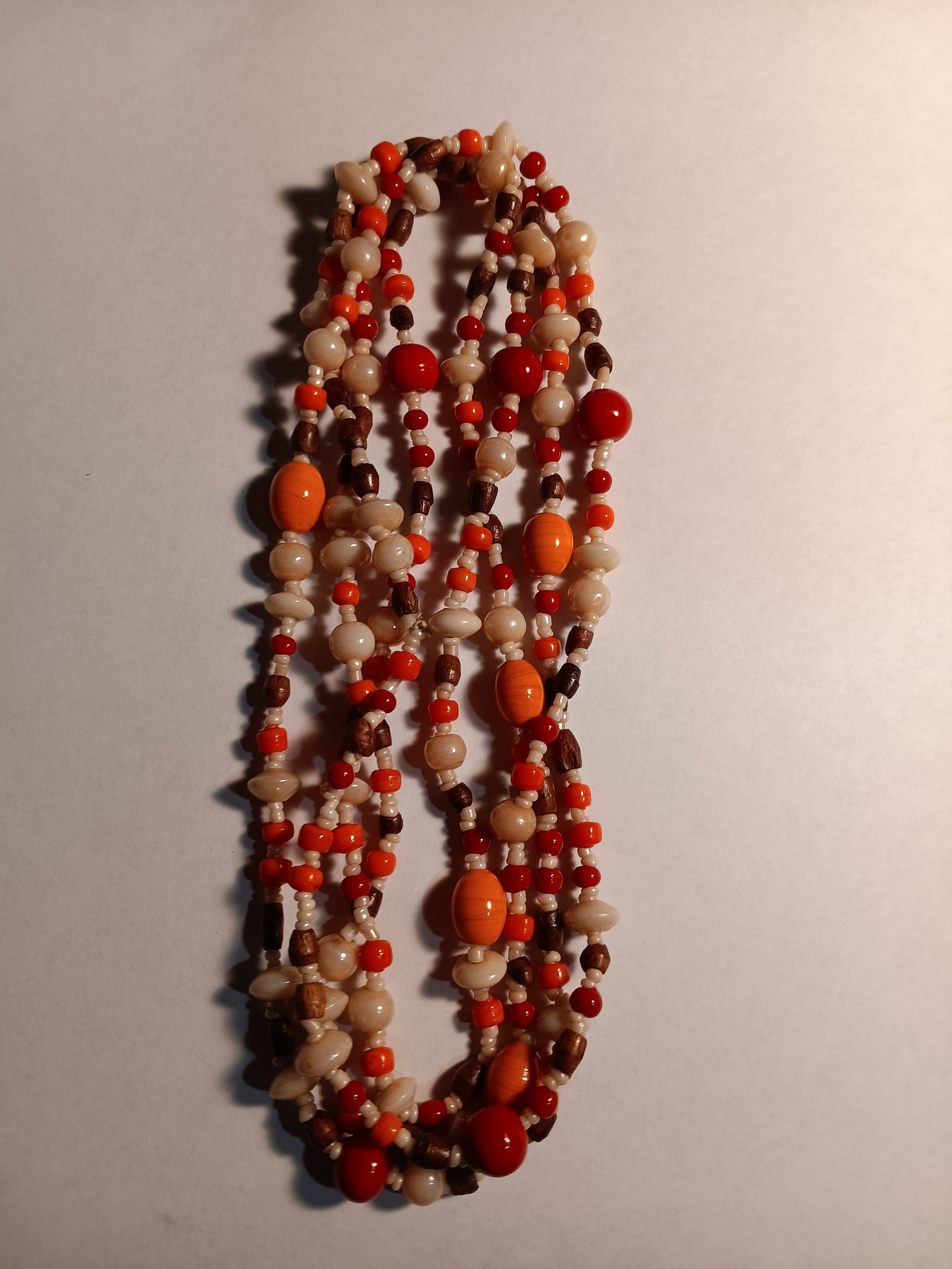 Colorful Vintage Czech Art Glass Lay Necklace 58 inches: Very colorful. Nobody made art glass jewelry like Bohemians.