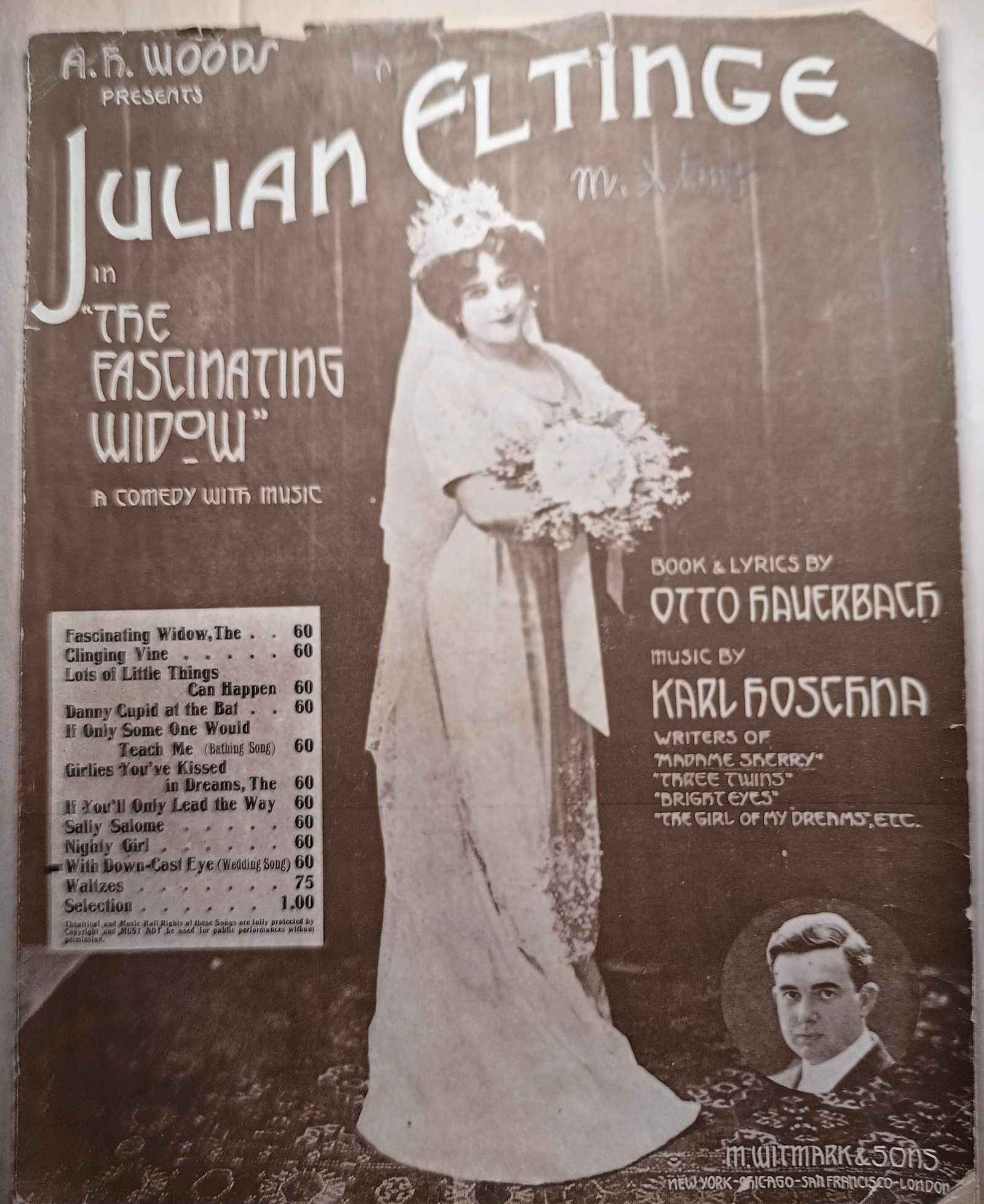 Broadway / Vaudeville Musical 1910 Julian Eltinge Early Female Impersonator Rare (1 of 6)