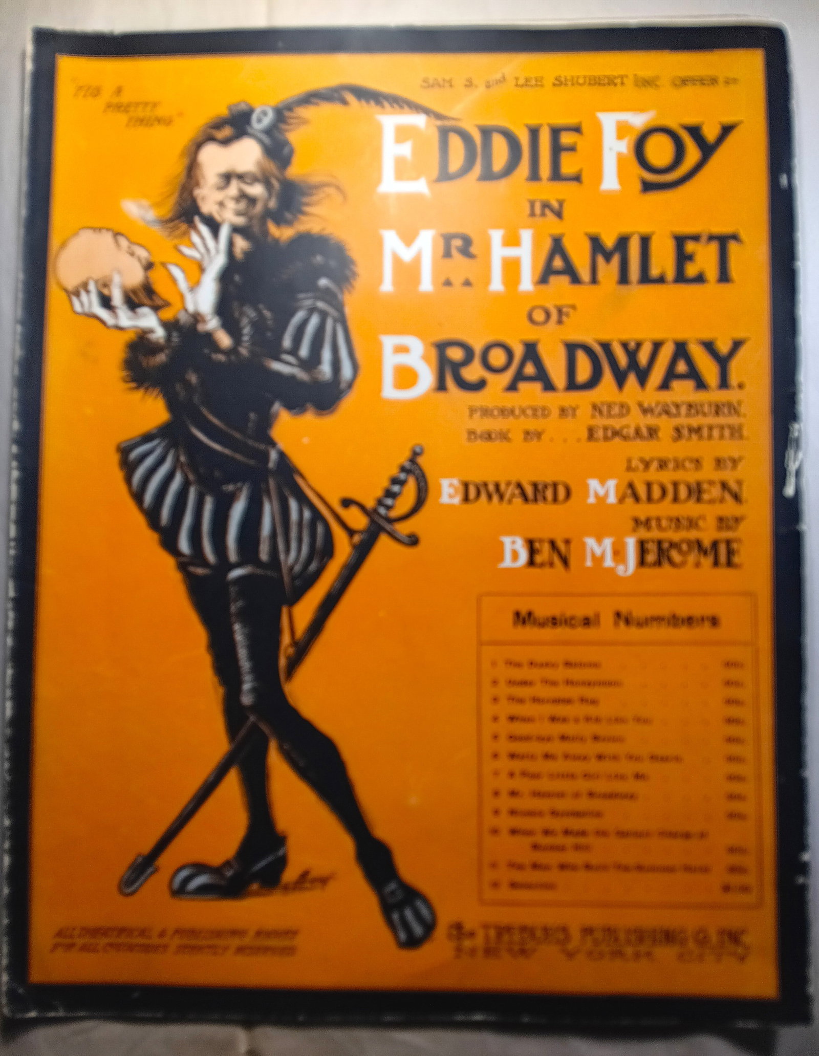 Antique Broadway Vaudeville Sheet Music 1907 Eddie Foy: Good color for the age. Excellent for framing. Eddie Foy 1856-1928. Incomplete. Only cover sheets.