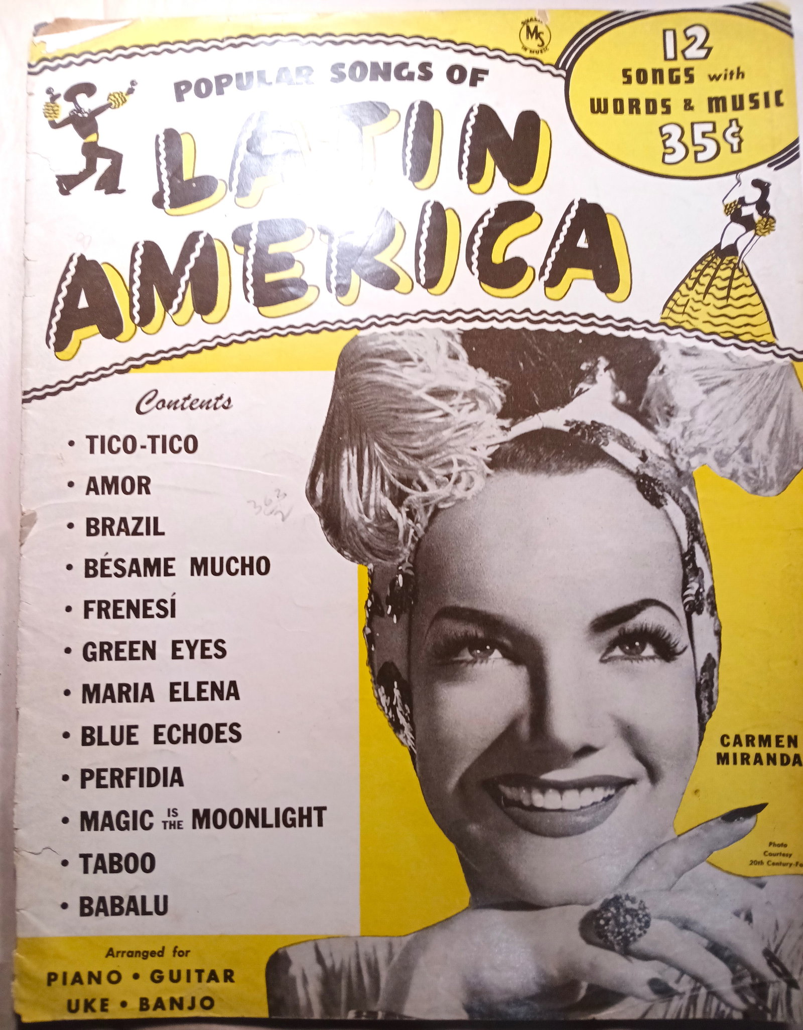1945 Latin America Carmen Miranda Sheet Music Babalu (1 of 4)