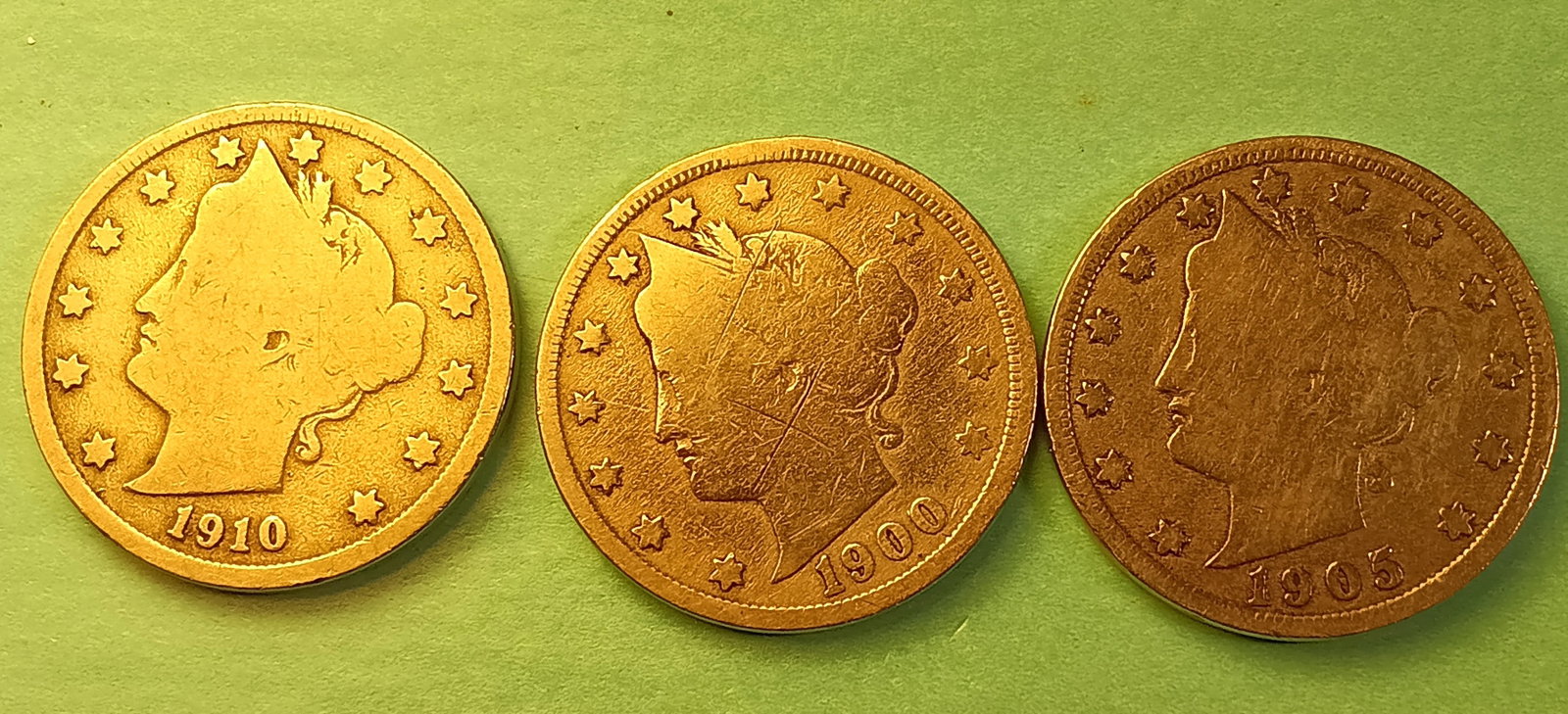 Three Liberty V Nickels (1 of 5)
