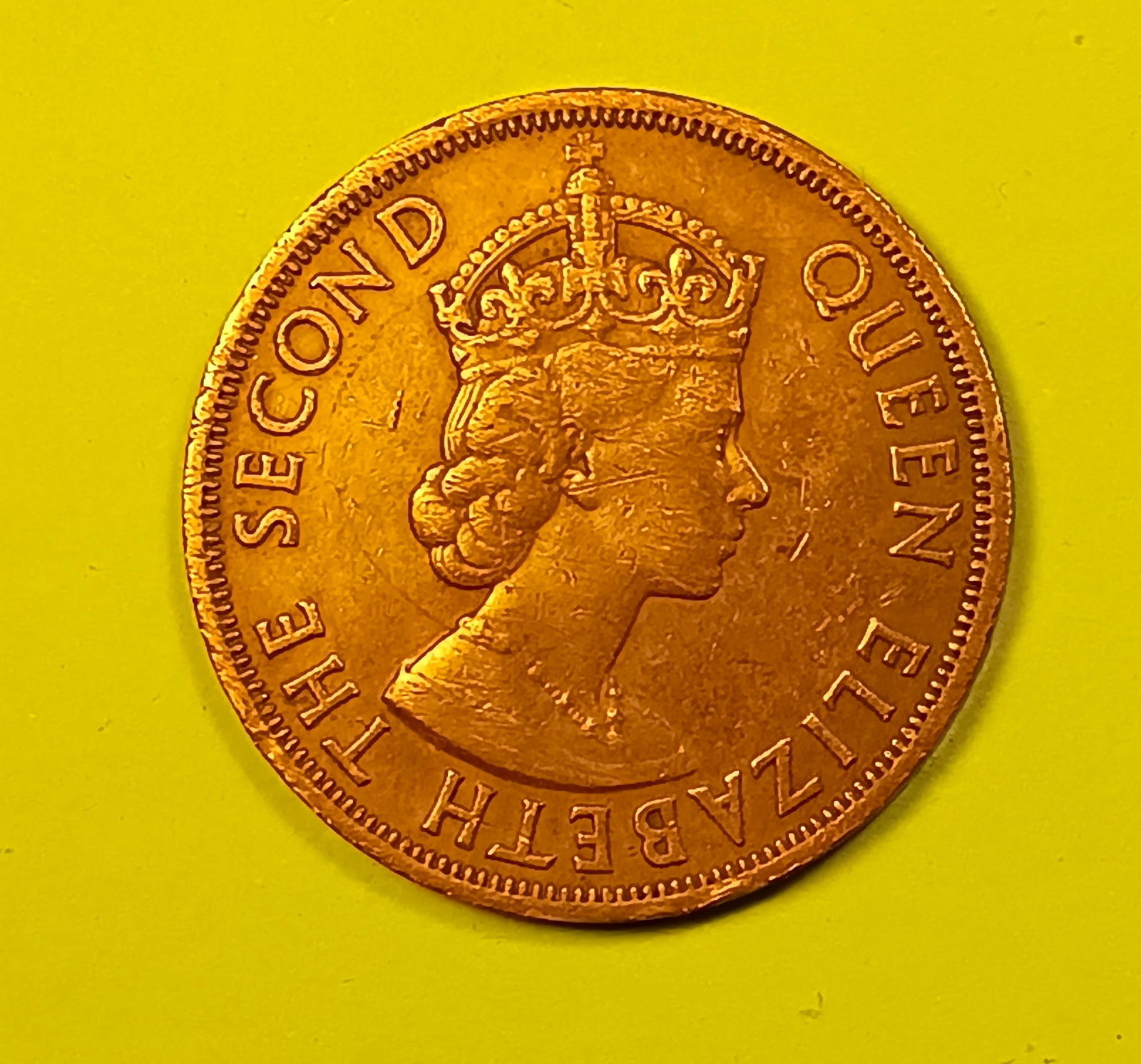 1965 Elizabeth British Caribbean Commonwealth Two Penny Copper Coin (1 of 2)