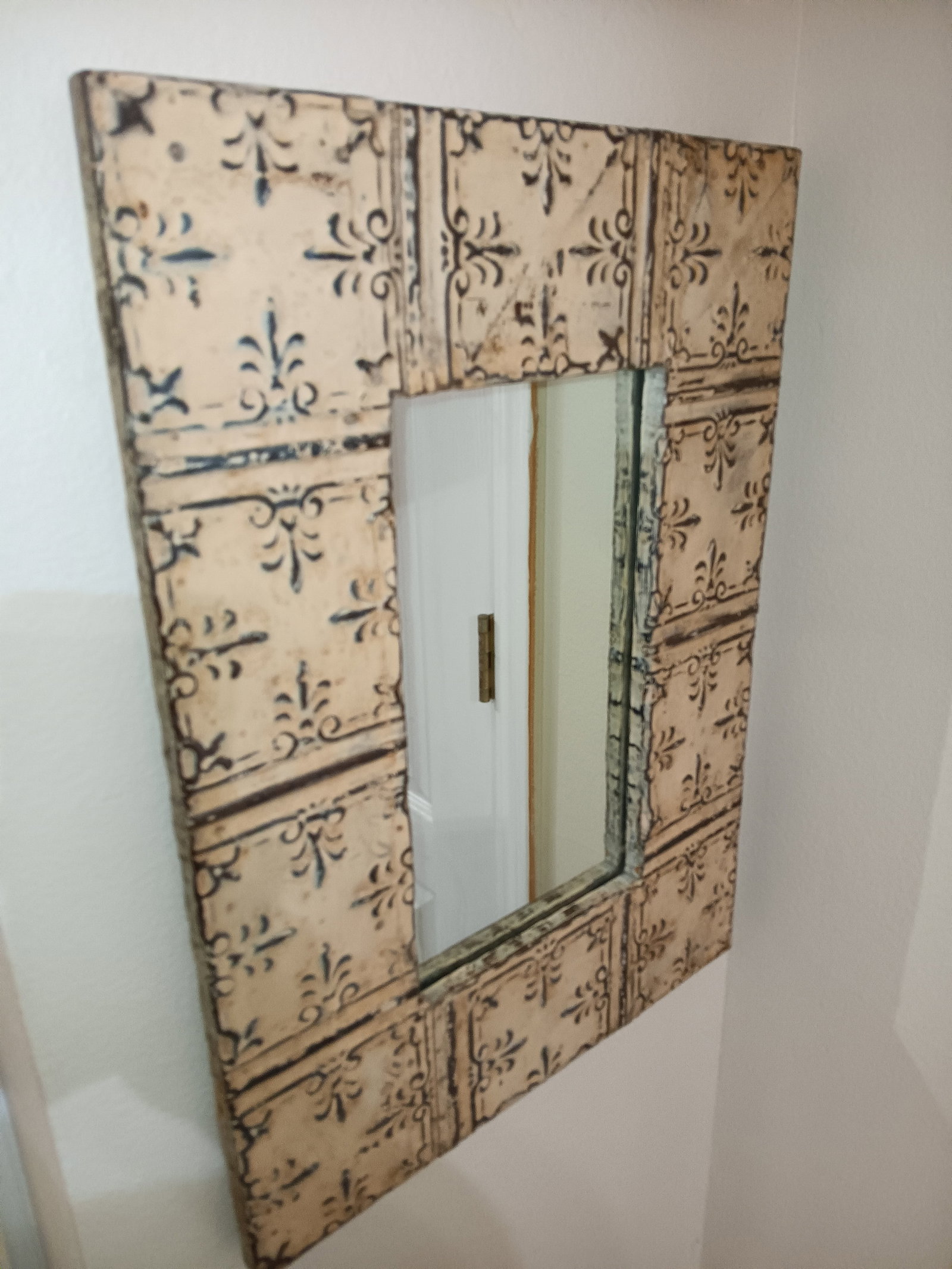 Antique Tin Ceiling Tile Mirror - 2