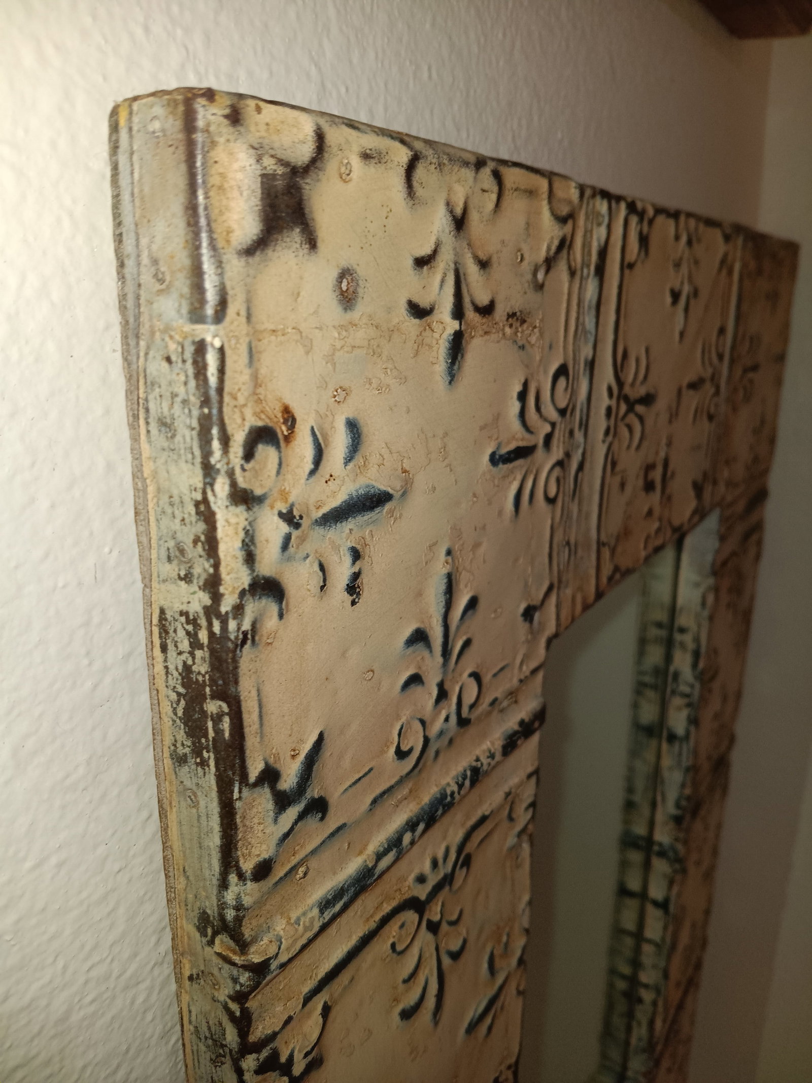 Antique Tin Ceiling Tile Mirror - 3