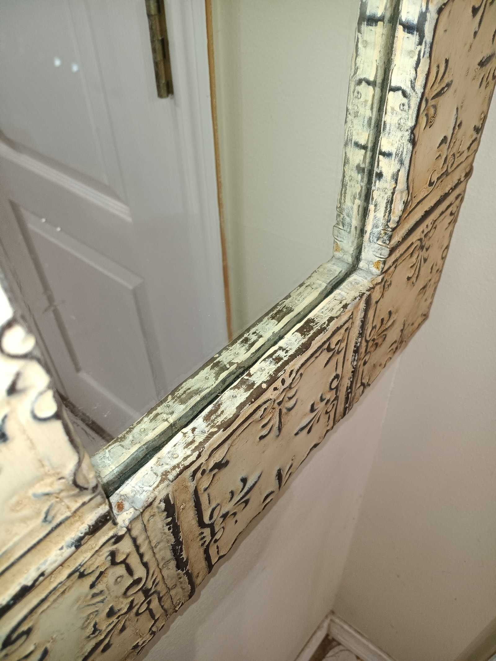 Antique Tin Ceiling Tile Mirror - 5