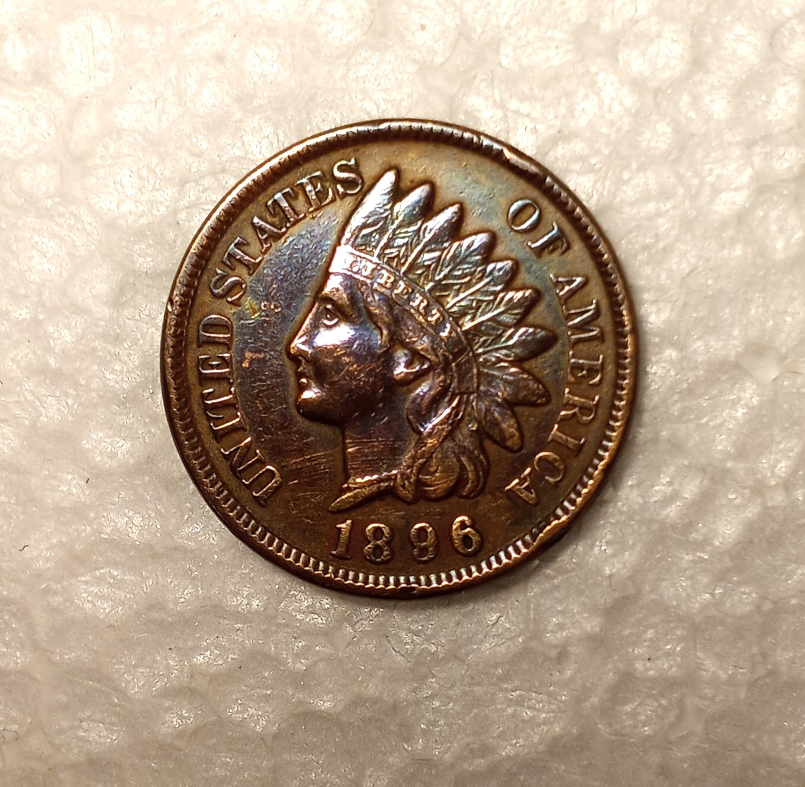 1896 American Indian Chieftan Head Penny Brown: Copper. Full Liberty. Conditions are as per photos.