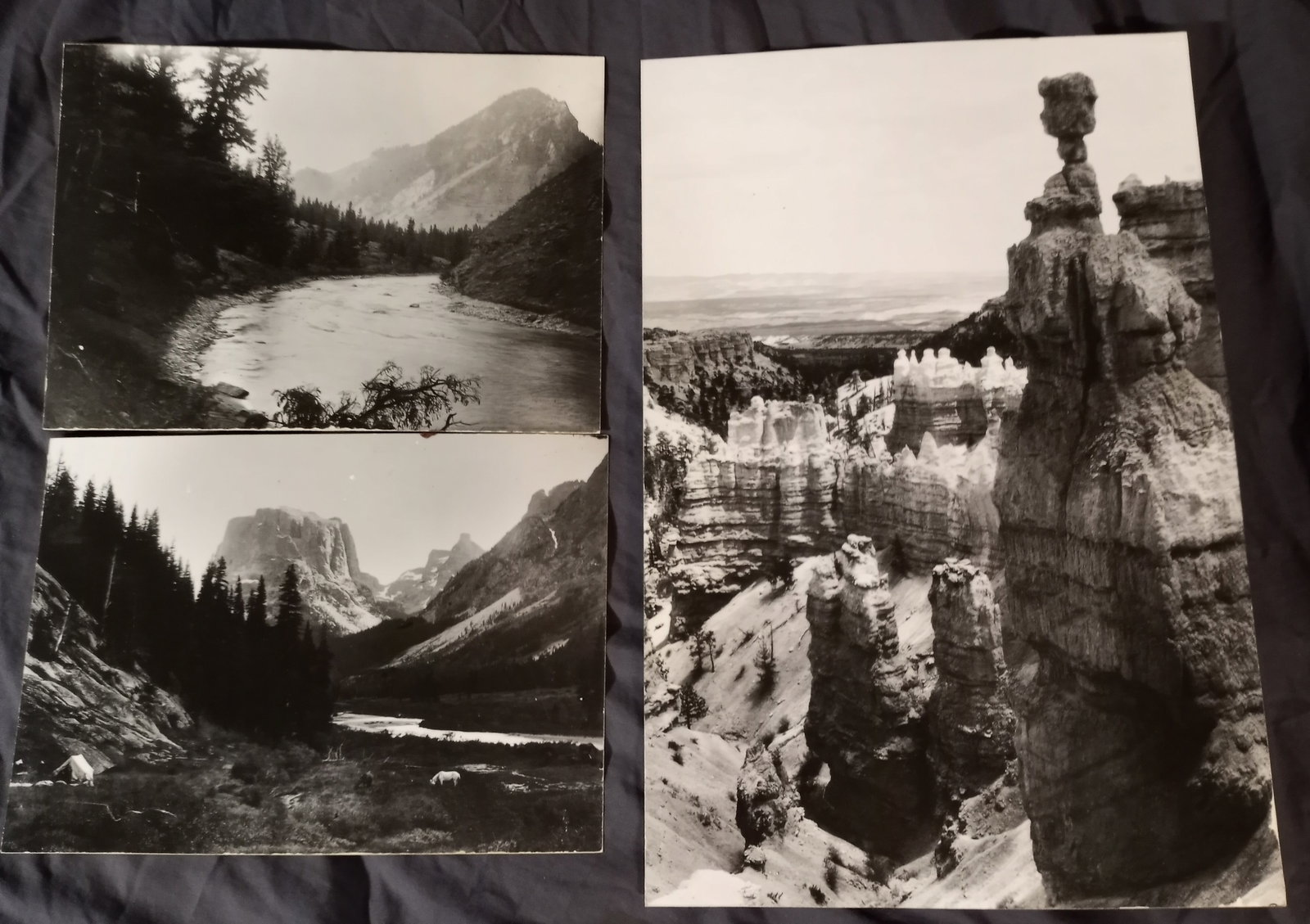 Three Rare Vintage Black White Photographs Bryce Canyon Hoodoos Green River (1 of 8)