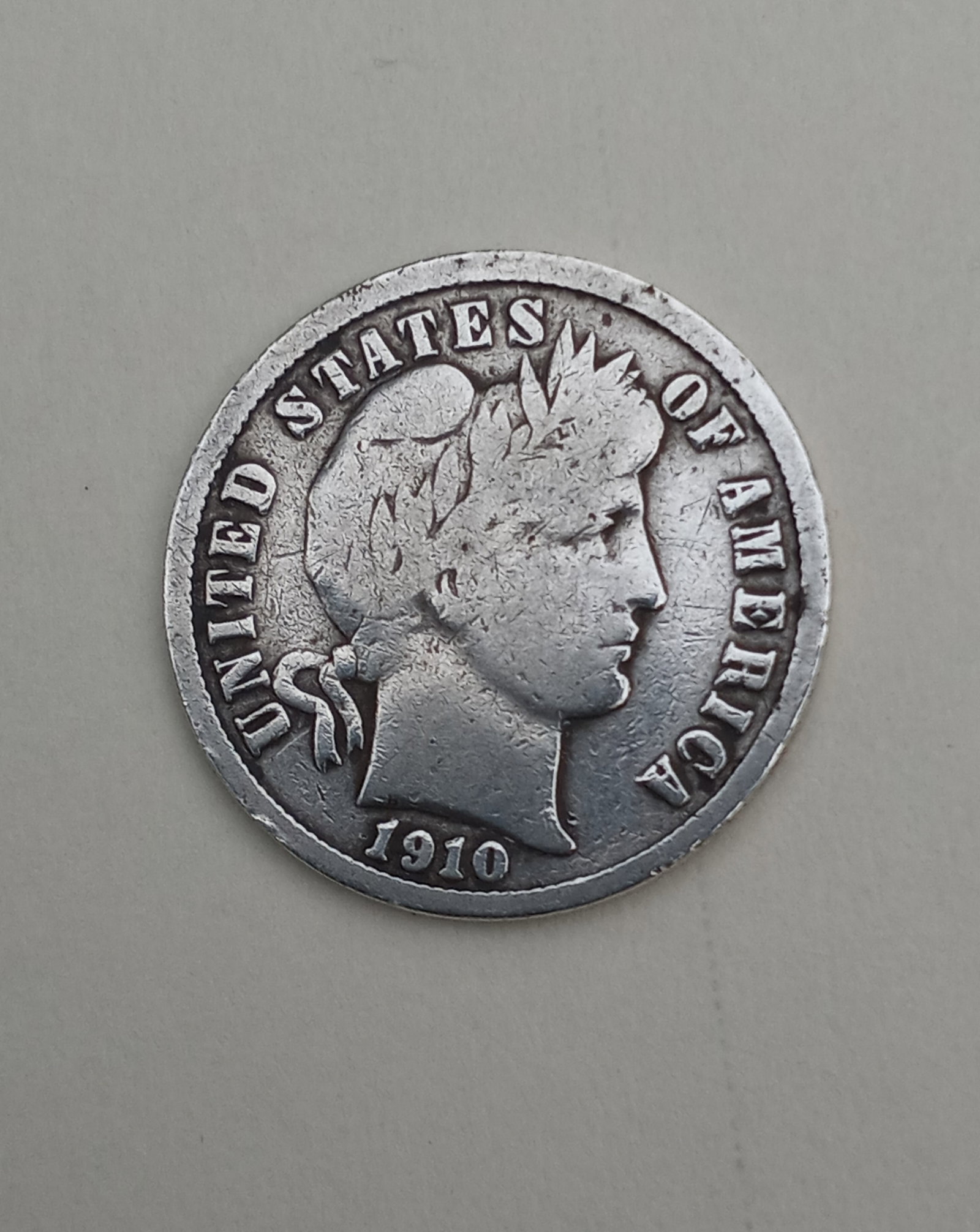 US 1910S Barber Silver Dime (1 of 2)