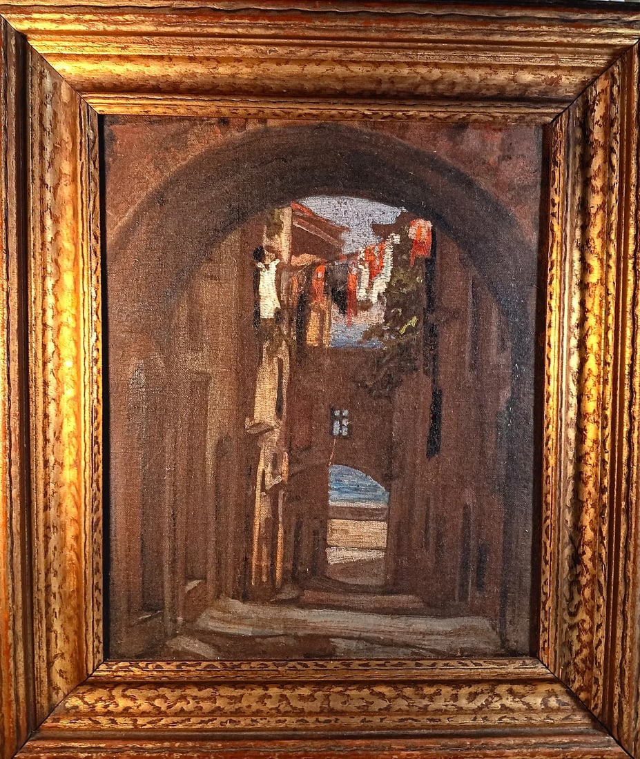 Ca 1930 Oil Painting Christa Deuticke-Szabo 1895-1958 'Alte Strasse' (1 of 8)