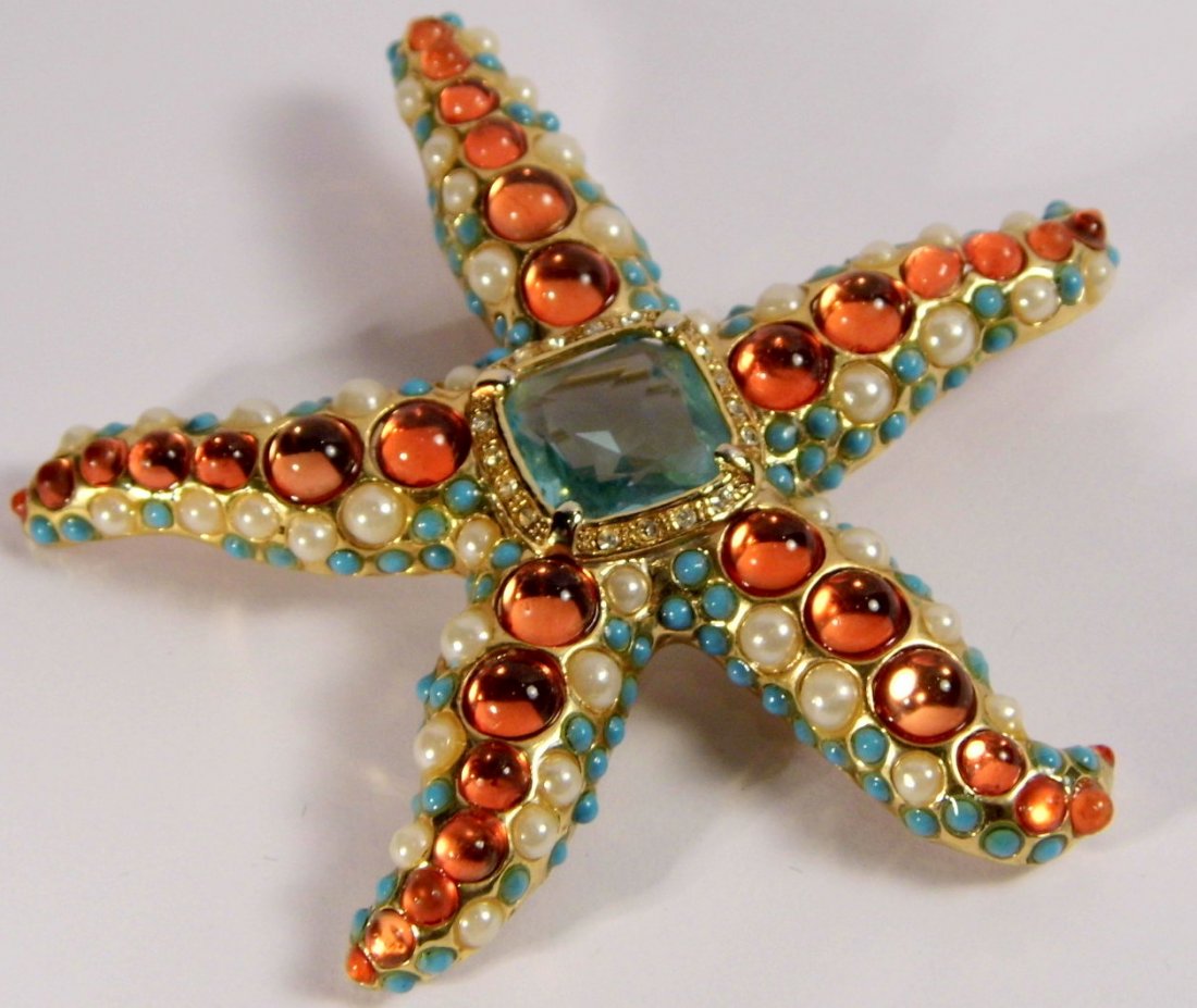 Kenneth Jay Lane Designer Signed Large Brooch Earrings (1 of 6)