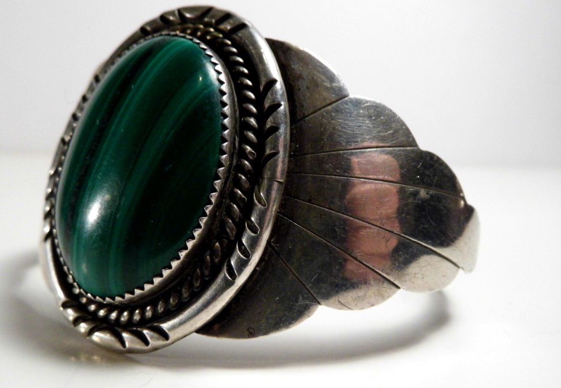 Navajo Sterling Silver Turquoise Cuff Bracelet (1 of 8)