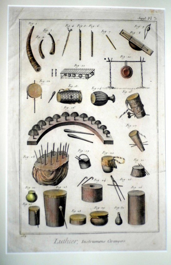 Antique French Engraving Music Strange Instruments (1 of 6)