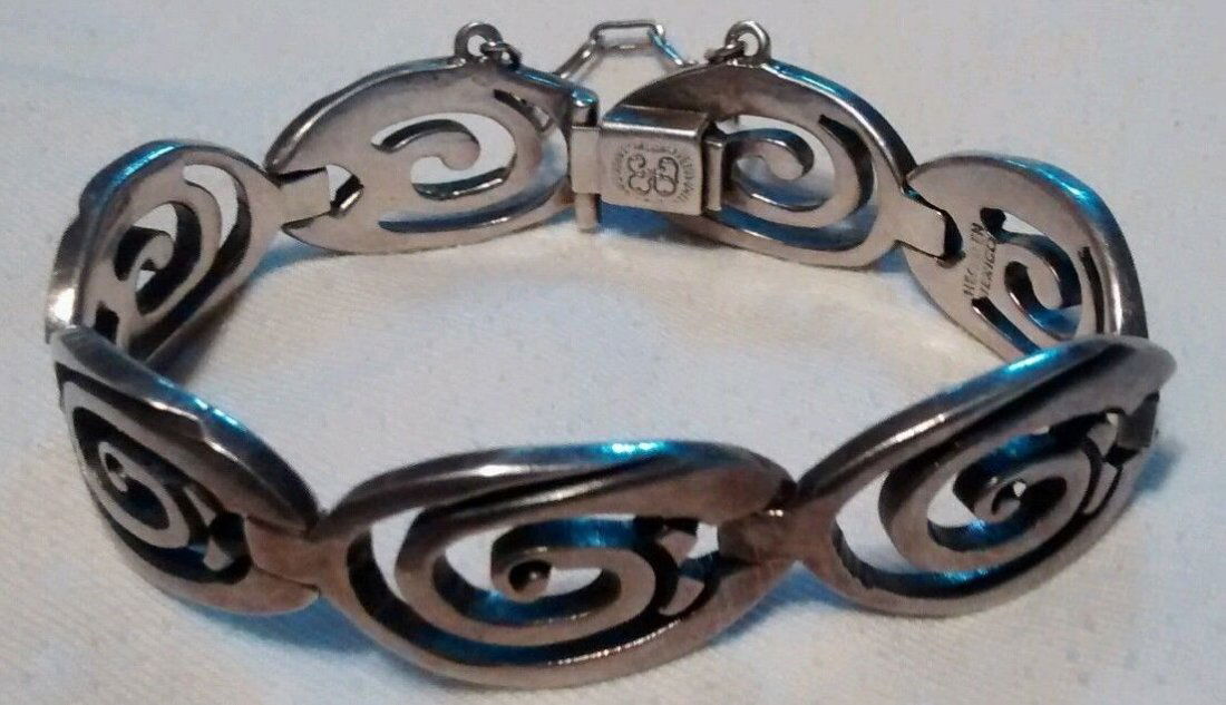 Mexican Los Ballesteros Sterling Silver Bracelet (1 of 10)