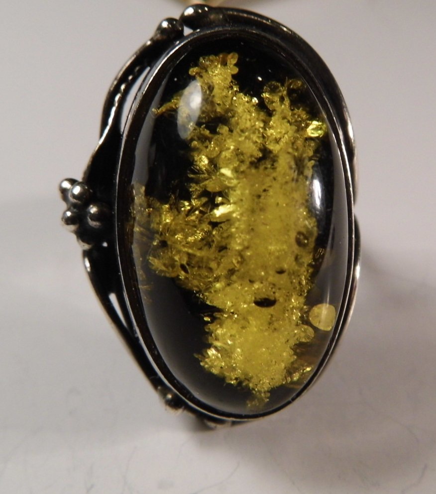 Vintage Polish Amber Ring Floral (1 of 7)