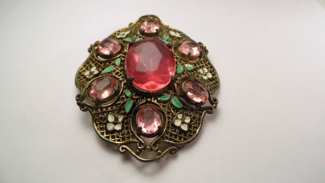 Antique Bohemian Nouveau Domed Brooch (1 of 8)