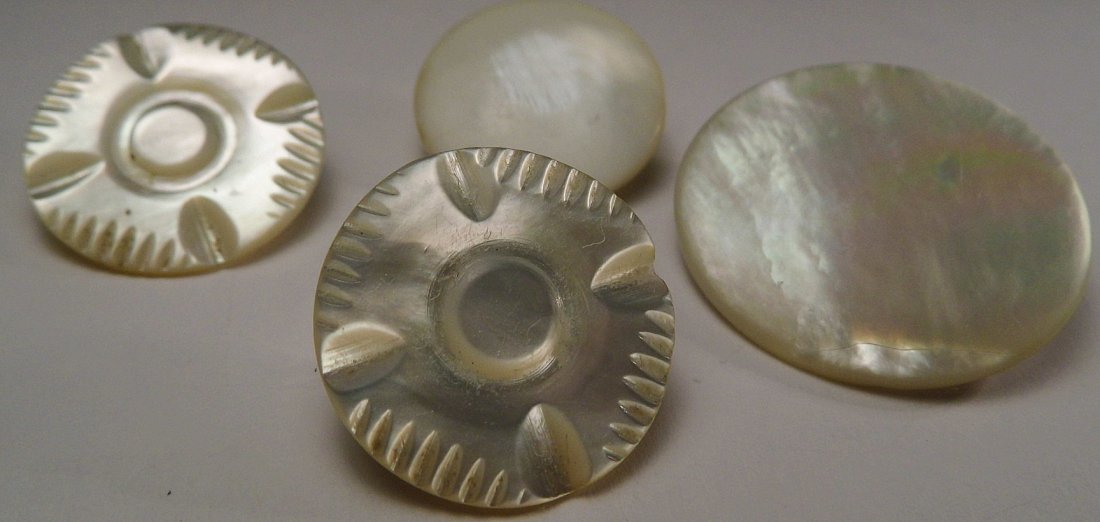 4 Small Antique Victorian  Mother of Pearl Pins (1 of 4)
