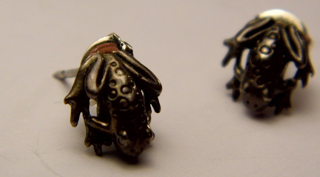 Fine Pretty Sterling Silver Earrings Tree Frogs Studs (1 of 4)