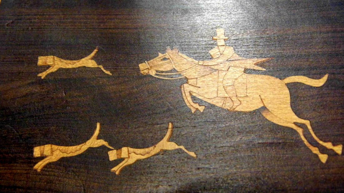 Antique Primitive Marquetry Pine Box Secret Drawer (1 of 10)