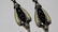 Pair Vintage French Designer Silver Champleve Earrings