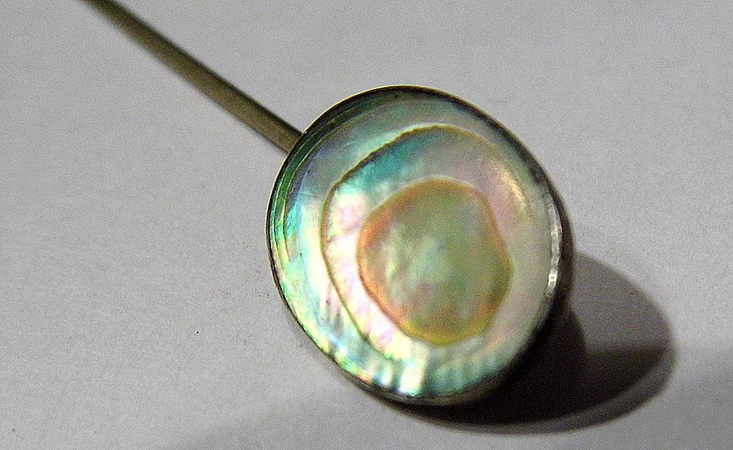 Antique Abalone Shell Sterling Silver Stick Pin (1 of 3)