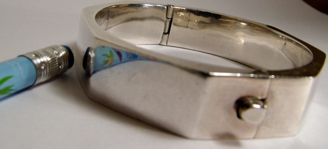 Fine Mexican Geometric Form Sterling Silver Bracelet (1 of 4)