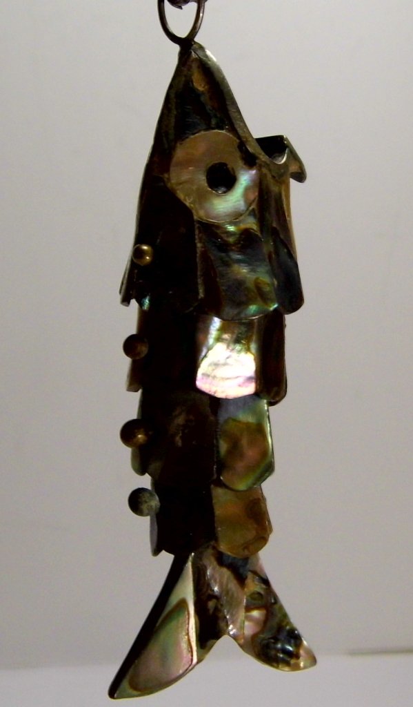 Vintage Abalone Shell Fish Necklace Pendant (1 of 6)