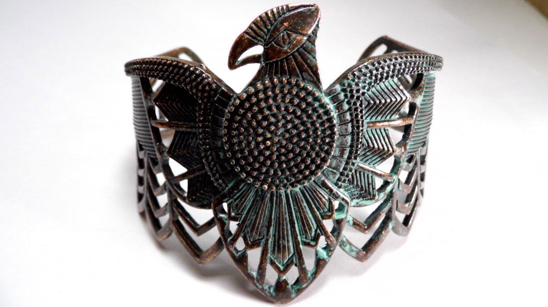 Southwestern Style Copper Eagle Cuff Bracelet (1 of 5)