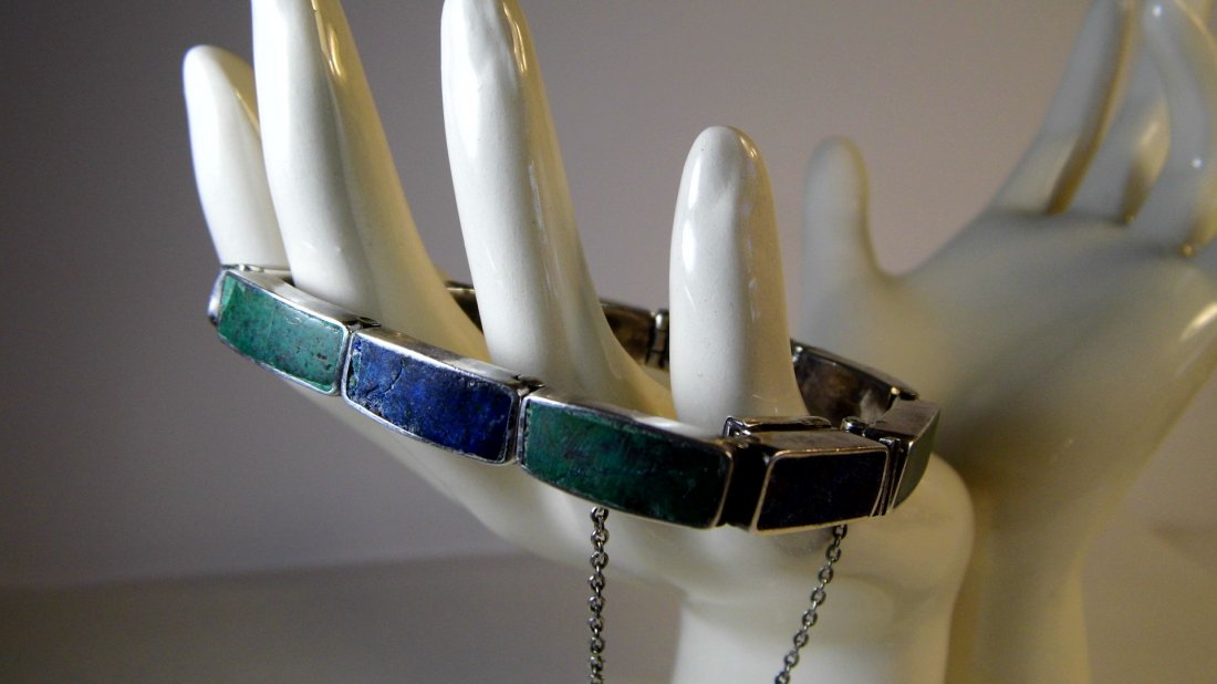 Sterling Silver Mosaico Azteca Los Castillo Bracelet (1 of 6)