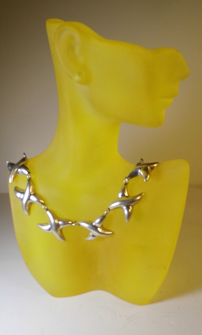 Large Heavy Mexican Sterling Silver Necklace (1 of 4)