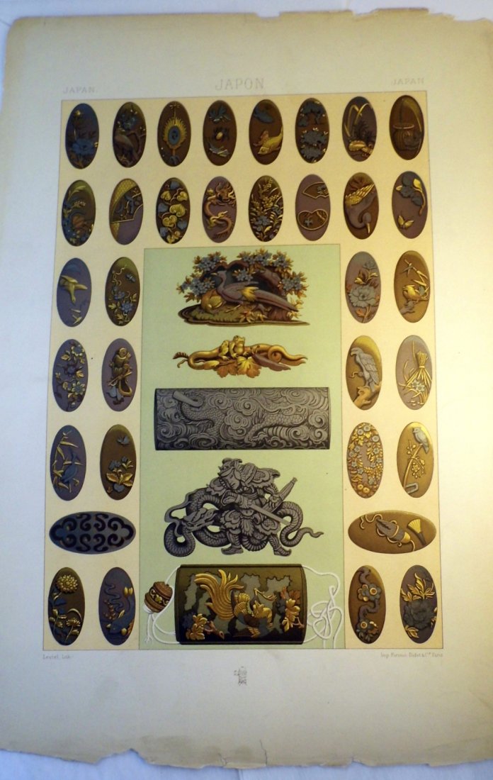 L'ornamente des Tissus 1877 Fine Print Pair Japan Art (1 of 10)