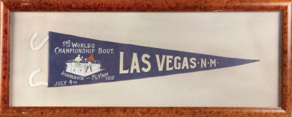 Boxing Jack Johnson vs. "Fireman" Jim Flynn Souven: Boxing Jack Johnson vs. "Fireman" Jim Flynn Souvenir Pennant This is an extremely rare souvenir pennant for the July 4, 1912 World Heavyweight Championship fight between Jack Johnson and "Fireman" Jim