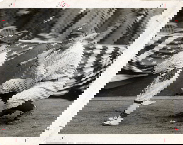 1923 Wire Photo Babe Ruth Ray Kelly Ex/mt