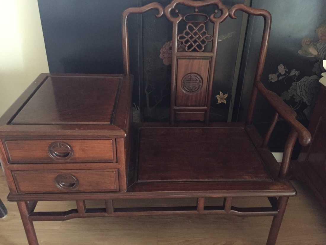 A Chinese Rosewood Chair with table (1 of 6)