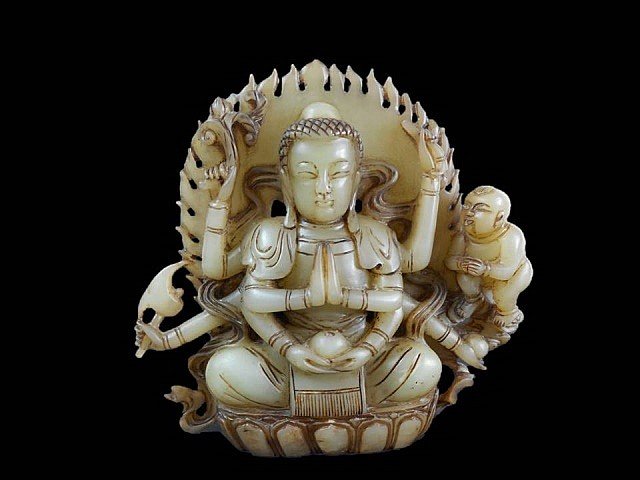 Jade Hindu Goddes of Durga figure (1 of 4)