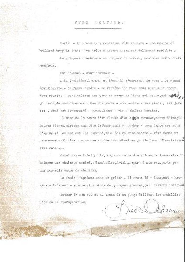 Lise Deharme (Anne-Marie Hirtz, dite). A typescript: Lise Deharme (Anne-Marie Hirtz, dite). Texte dactylographiÃ© dâ€™une page in-4, sans date, signÃ© Ã lâ€™encre noire. TrÃ¨s joli texte de la poÃ©tesse Lise Deharme, peut-Ãªtre r�