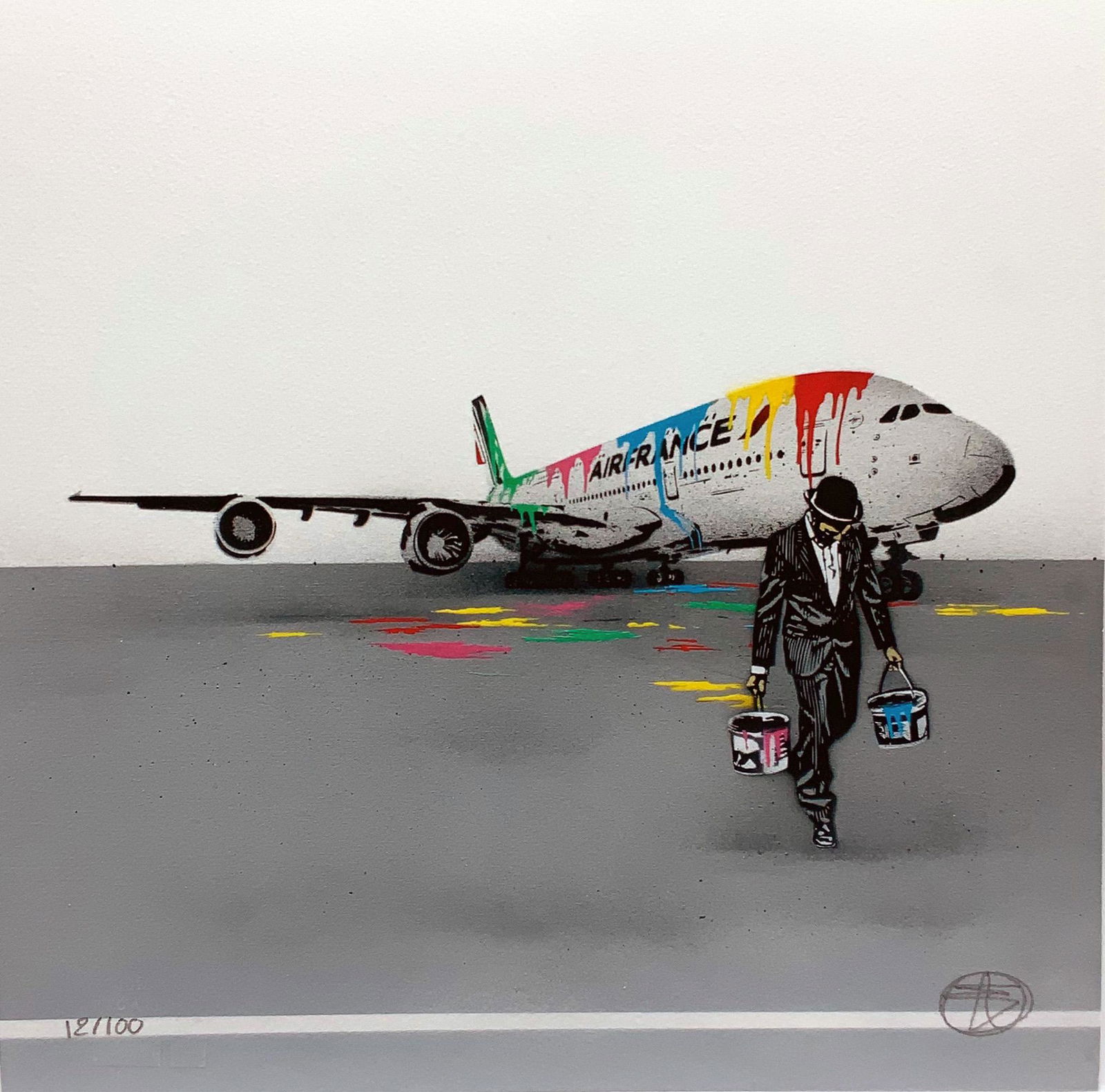 Nick WALKER (British, born in 1969): Nick WALKER (British,born in 1969) Vandal Airway,2008 Screenprint in colors on paper, numbered ,signed with monogram Published by Black rat press , with their blindstamp Edition of 150 63,5 x 91 cm -