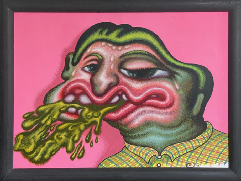 Peter SAUL (born in 1934): Peter SAUL (born in 1934) UNTITLED, 1990 Acrylic on cardboard, dated and signed on lower right 25.1 × 33 in - 64 x 84 cm Provenance: • Galerie Matarassso, Nice