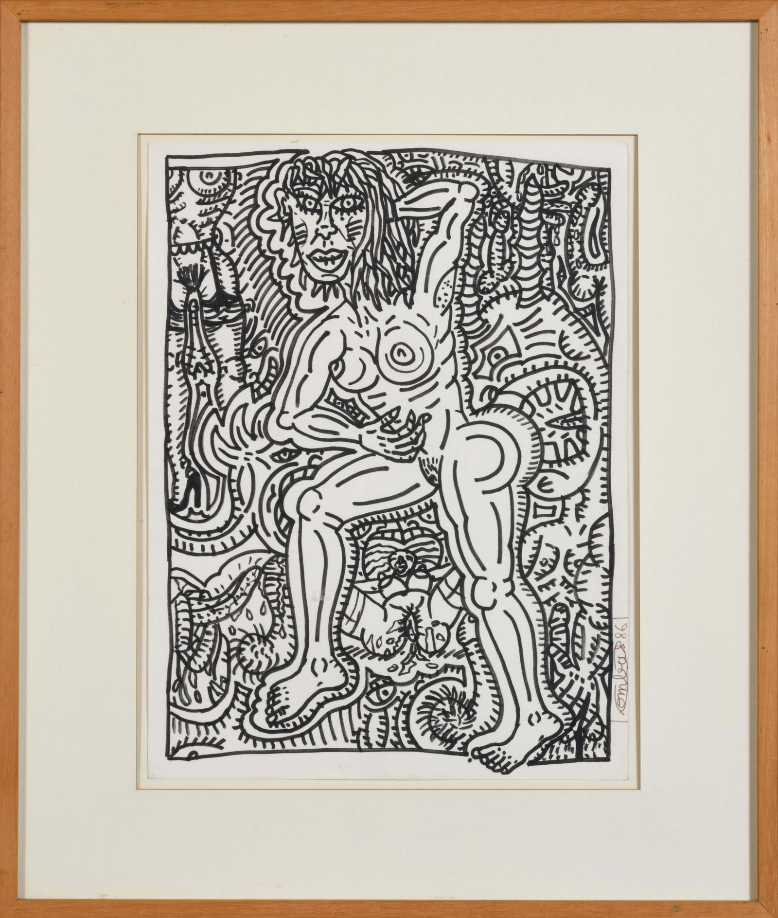 Robert COMBAS, né en 1957: Robert COMBAS, né en 1957SANS TITRE, 1986Gouache sur papier,signé,daté en bas à droite et dédicacé au dosGouache on paper, signed,dated lower right and dedicated on the reverse32 × 24 cm – 12