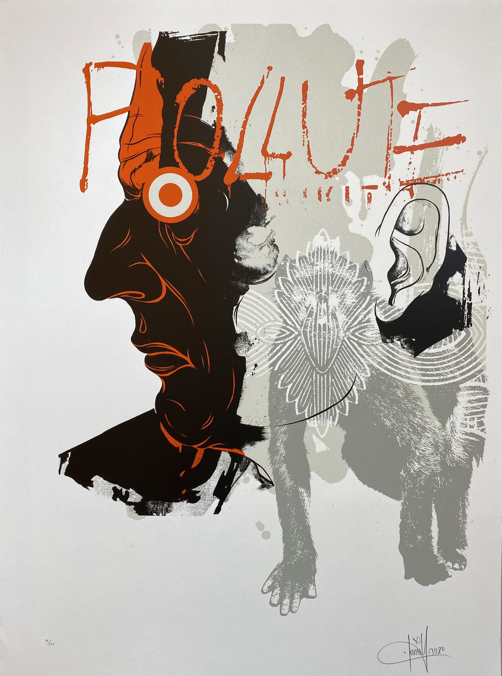 DAVE KINSEY (AMÉRICAIN, NÉ EN 1971): DAVE KINSEY (AMÉRICAIN, NÉ EN 1971) Pollute, 2008 Sérigraphie en couleurs numérotée et signée, cachet Sec BLK/MRKC Edition Edition a 200 exemplaires Three color screen-pr